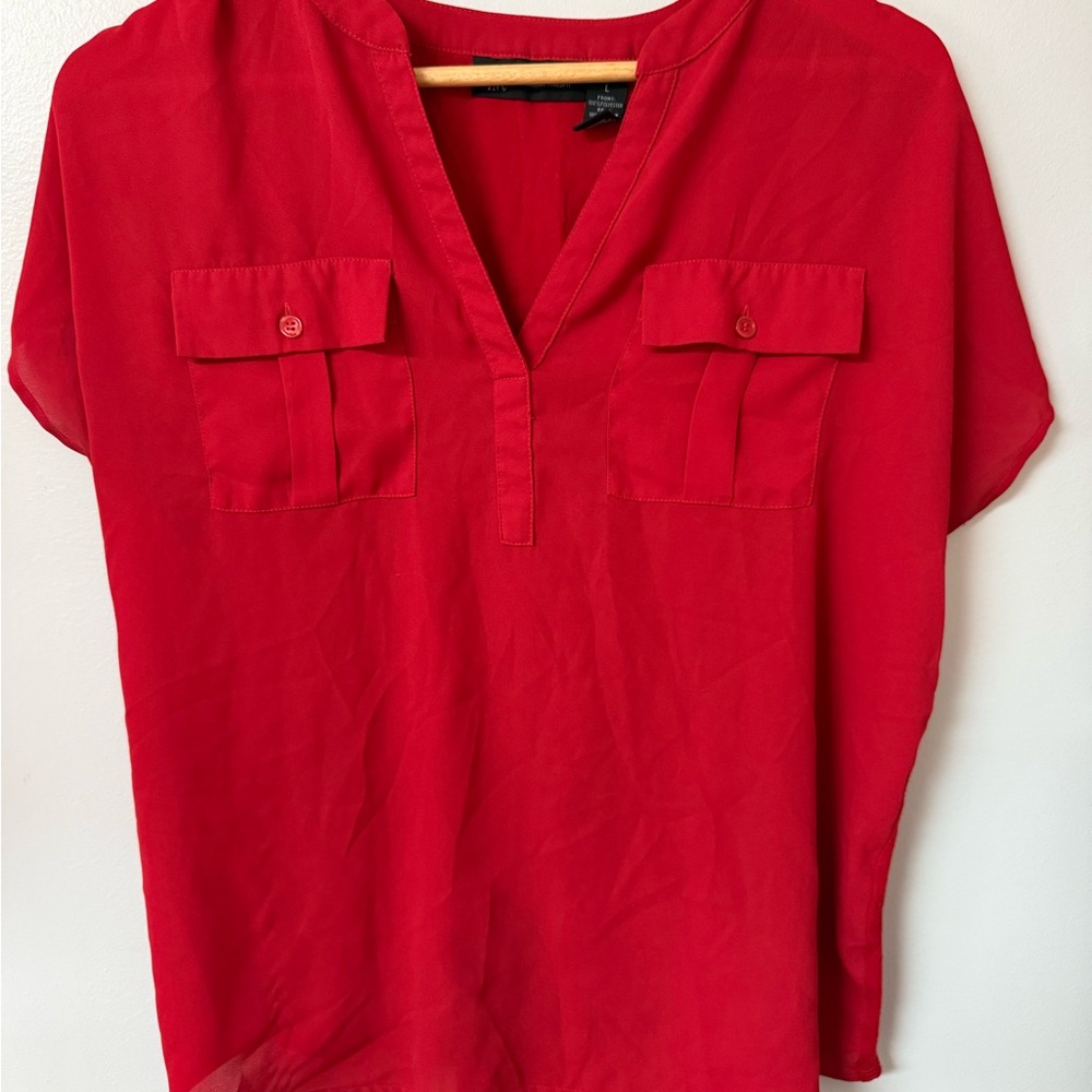 INC International Concepts Red Blouse